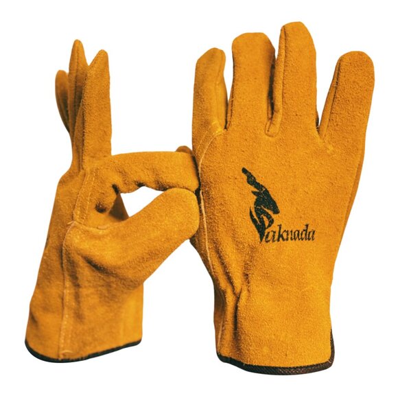 PAKNADA Cow Split Leather Gloves 3Pairs Heavy Duty Industrial Gardening Work - Picture 6 of 10